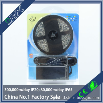 high quality 12v/24v 5050 led strip kit warm white for cabinet 5m300leds strip+power supply with UK plug